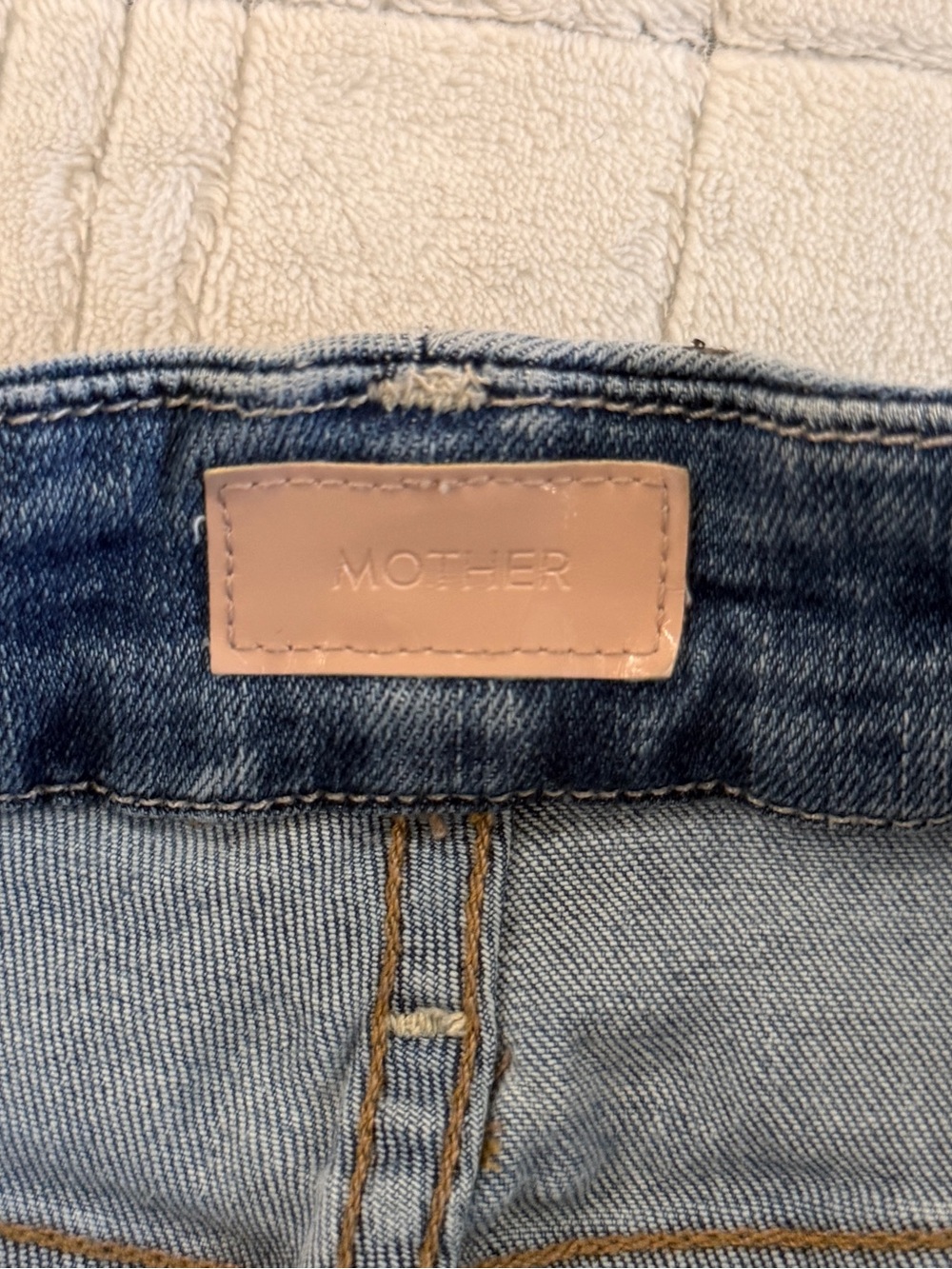 MOTHER Straight Leg Blue Denim Jeans - Picture 6 of 7